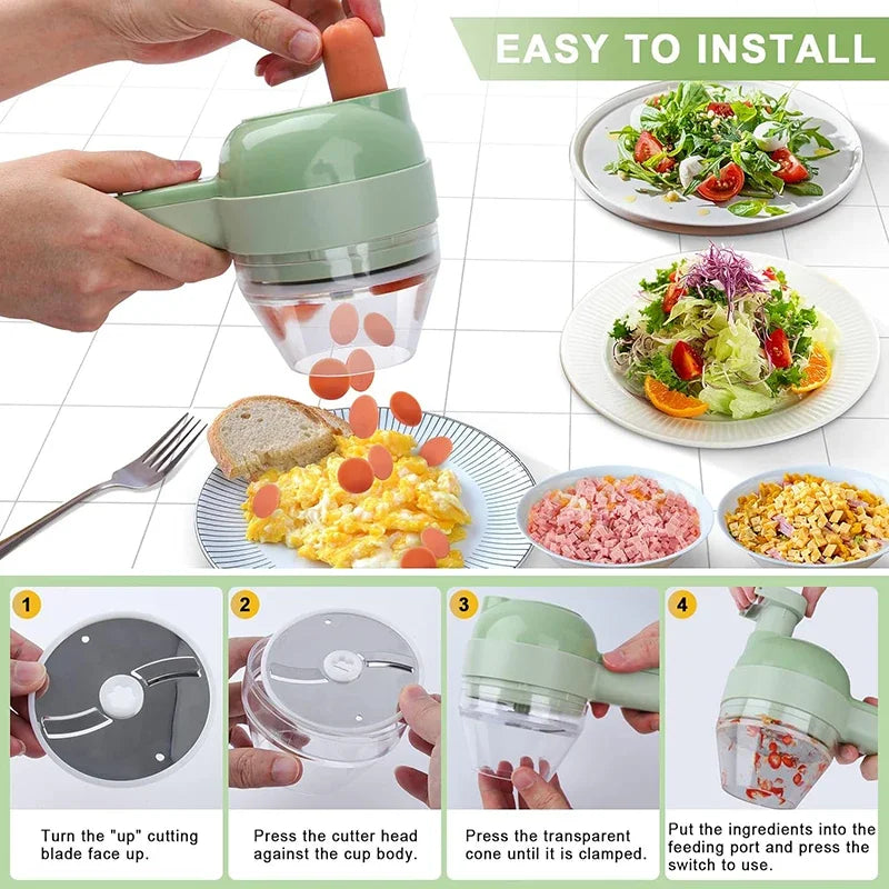 ChopEase Electric Chopper™ Chopping and slicing has never been so easy and fast!